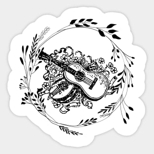 Floral Guitar Sticker